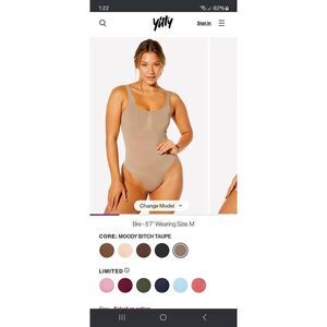 New XL/XXL Fabletics Yitty Moody Bitc Taupe Nearly Naked Shaping Thong Bodysuit